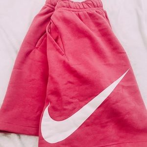 pink nike sweat shorts | size men’s s